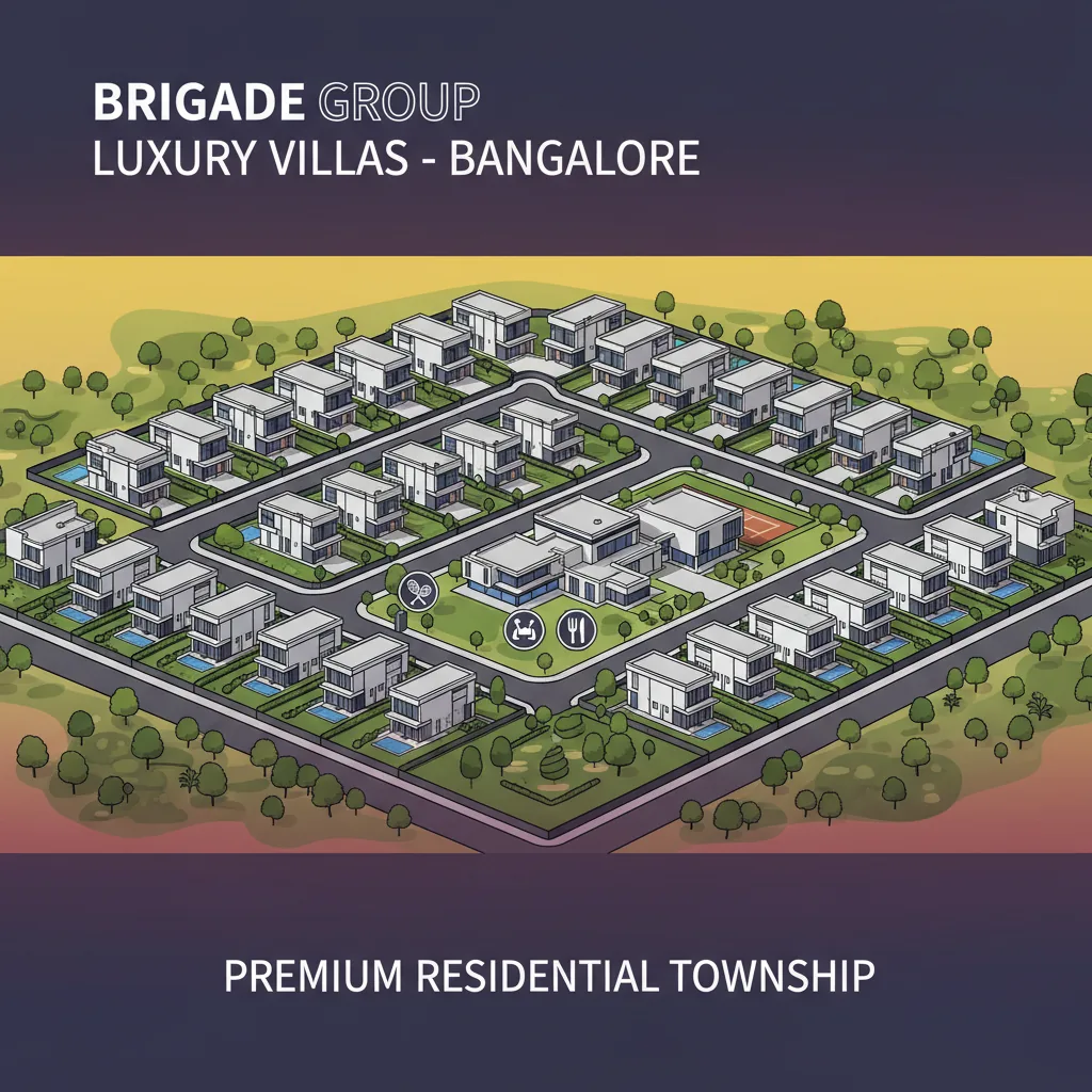 Modern luxury villa development in Bangalore - Brigade Group residential township with green landscapes and contemporary architecture