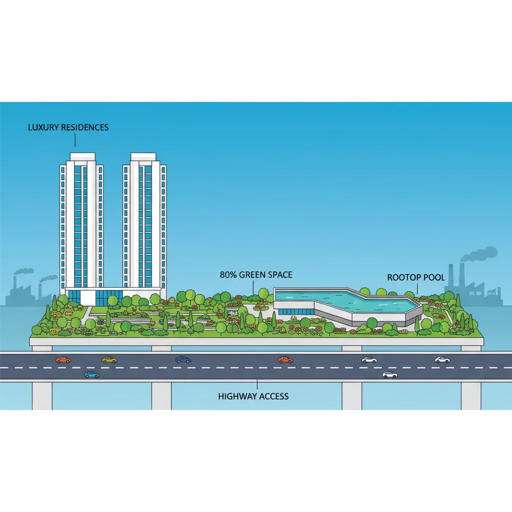 Modern luxury residential apartment complex near Narasapura Industrial Area with high-rise towers and landscaped gardens