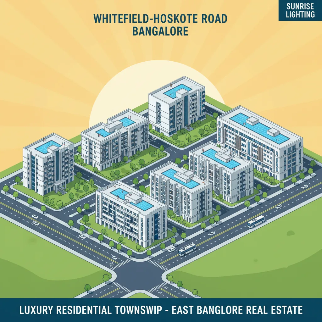 Areas near Whitefield-Hoskote Road - Modern luxury residential township aerial view in East Bangalore