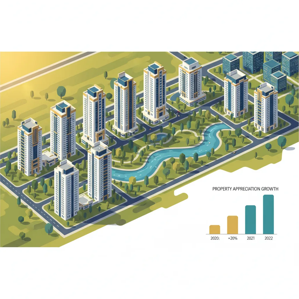 Capital Appreciation in East Bangalore - Modern luxury residential towers in East Bangalore aerial view