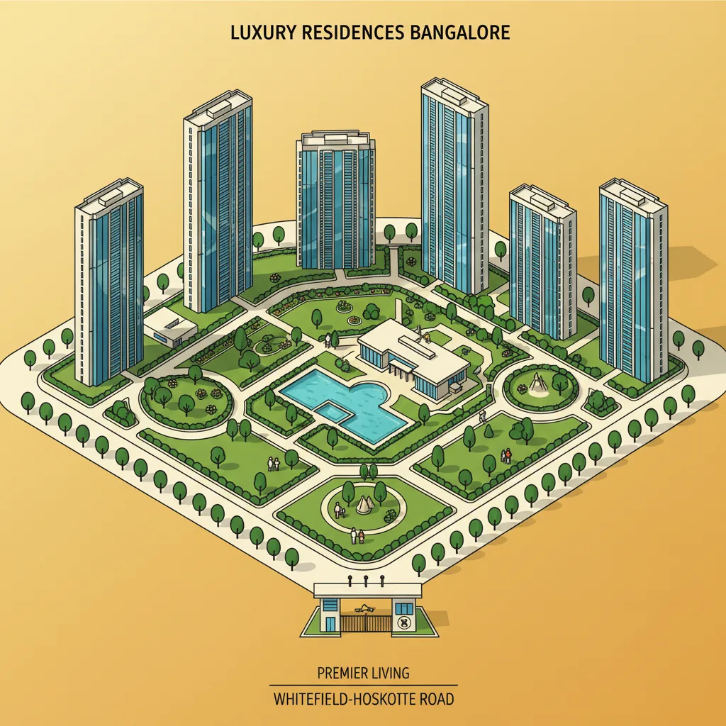 Gated Communities in Whitefield-Hoskote Road - Modern luxury gated community aerial view