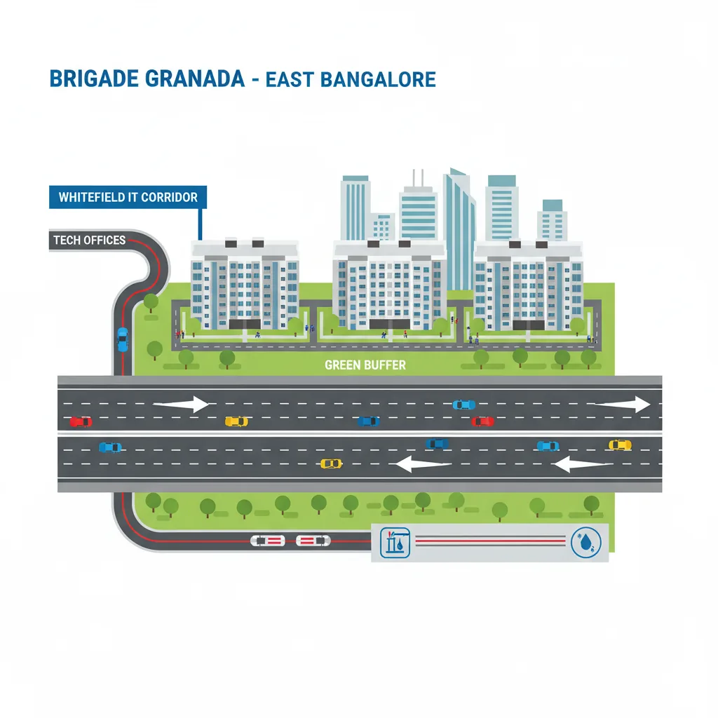 NH-75 Road Proximity - Brigade Granada residential complex alongside National Highway 75 in East Bangalore